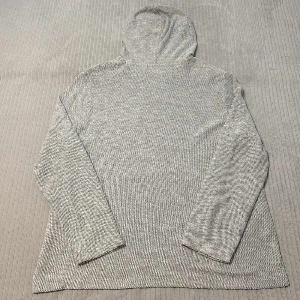 Faherty Whitewater Beach Hoodie Mens XL Gray Waffle Knit Pullover Sweater